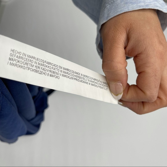 H&M Sleeveless Blue Tank Top Back Zipper Detail - Picture 10 of 12